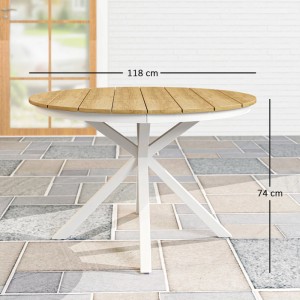 Outsunny Gartentisch Aluminium Kunststoff 118 x 74H cm Teak
