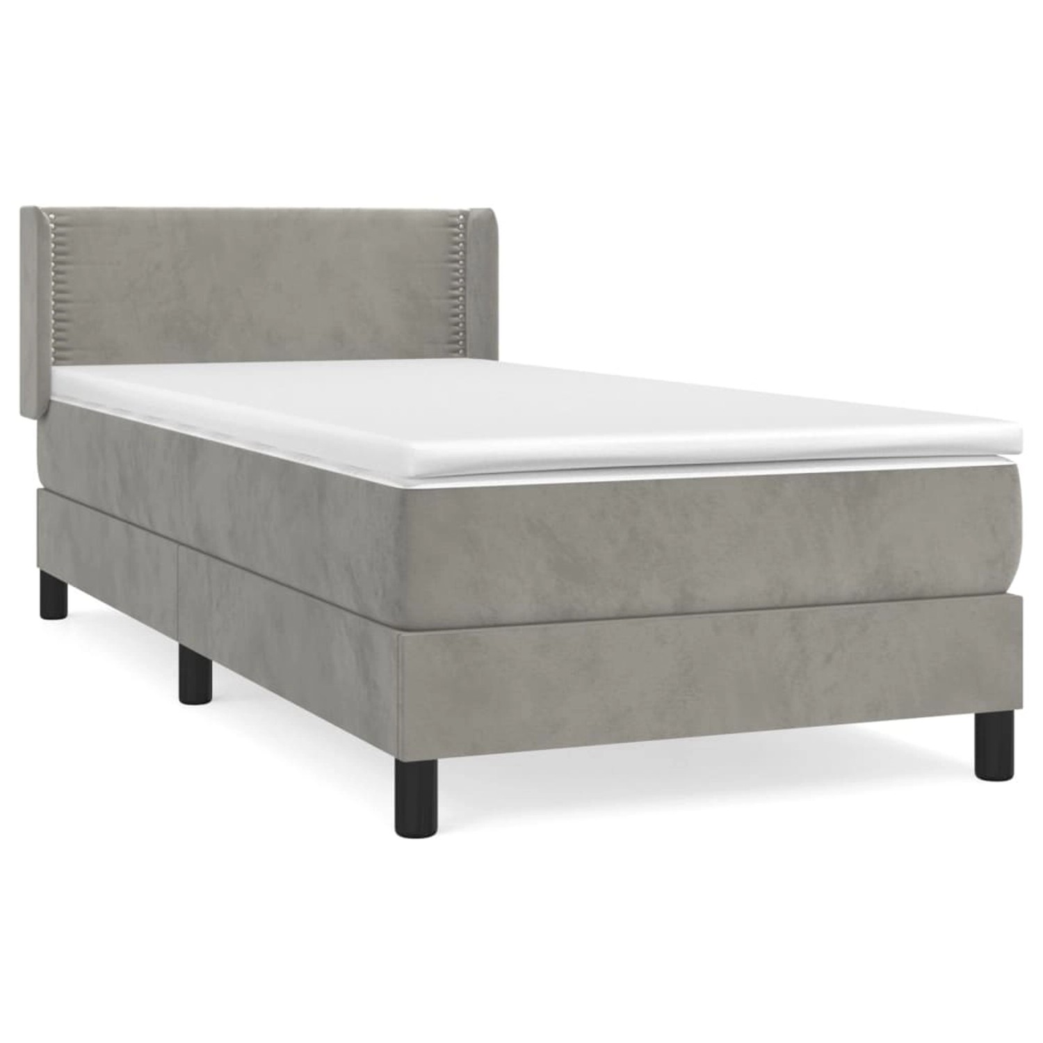 Vidaxl Boxspringbett Mit Matratze Hellgrau 90x200 Cm Samt günstig online kaufen