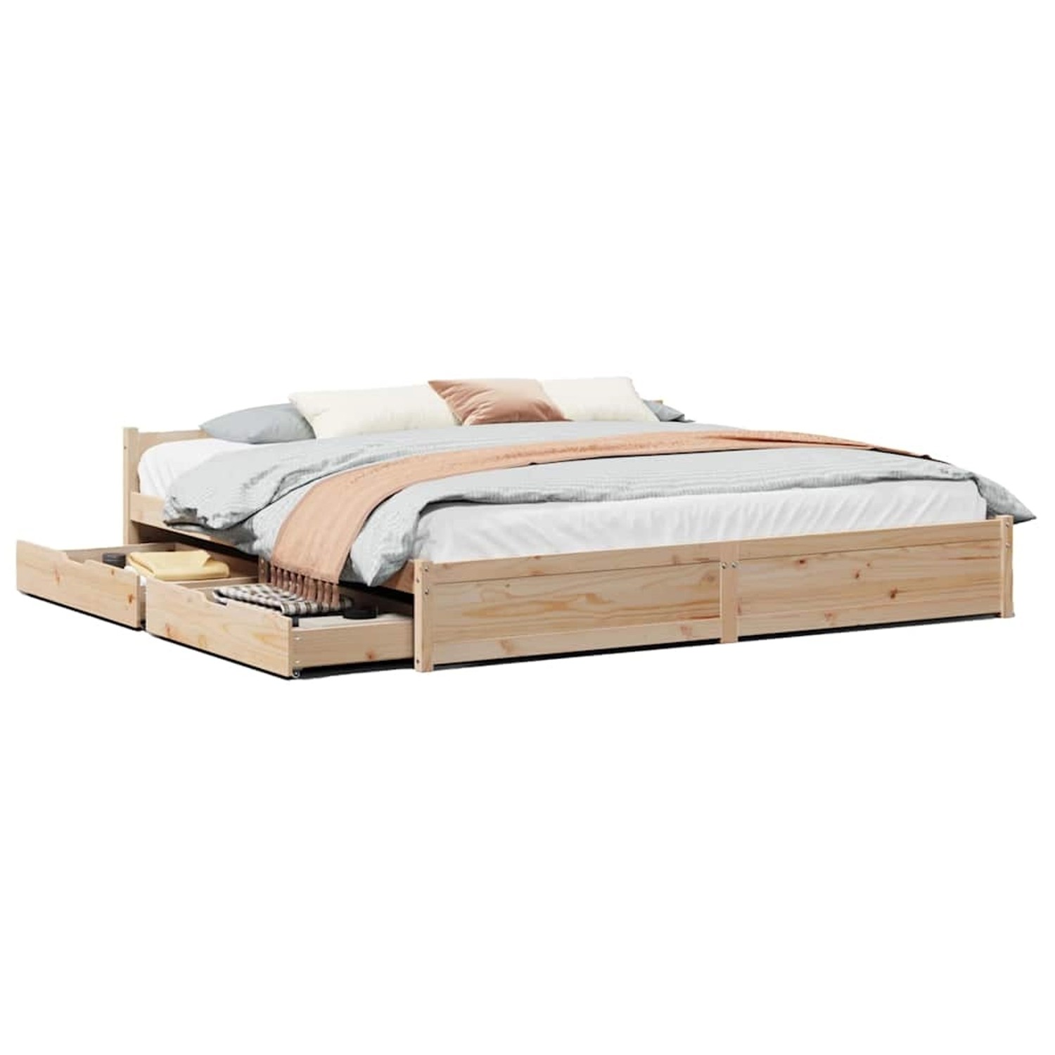 vidaXL Massivholzbett ohne Matratze 200x200 cm Kiefer 3301696 günstig online kaufen