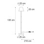 QAZQA Außen Stehlampe Virginia, schwarz mit weißem Schirm, 135cm hoch, IP65.