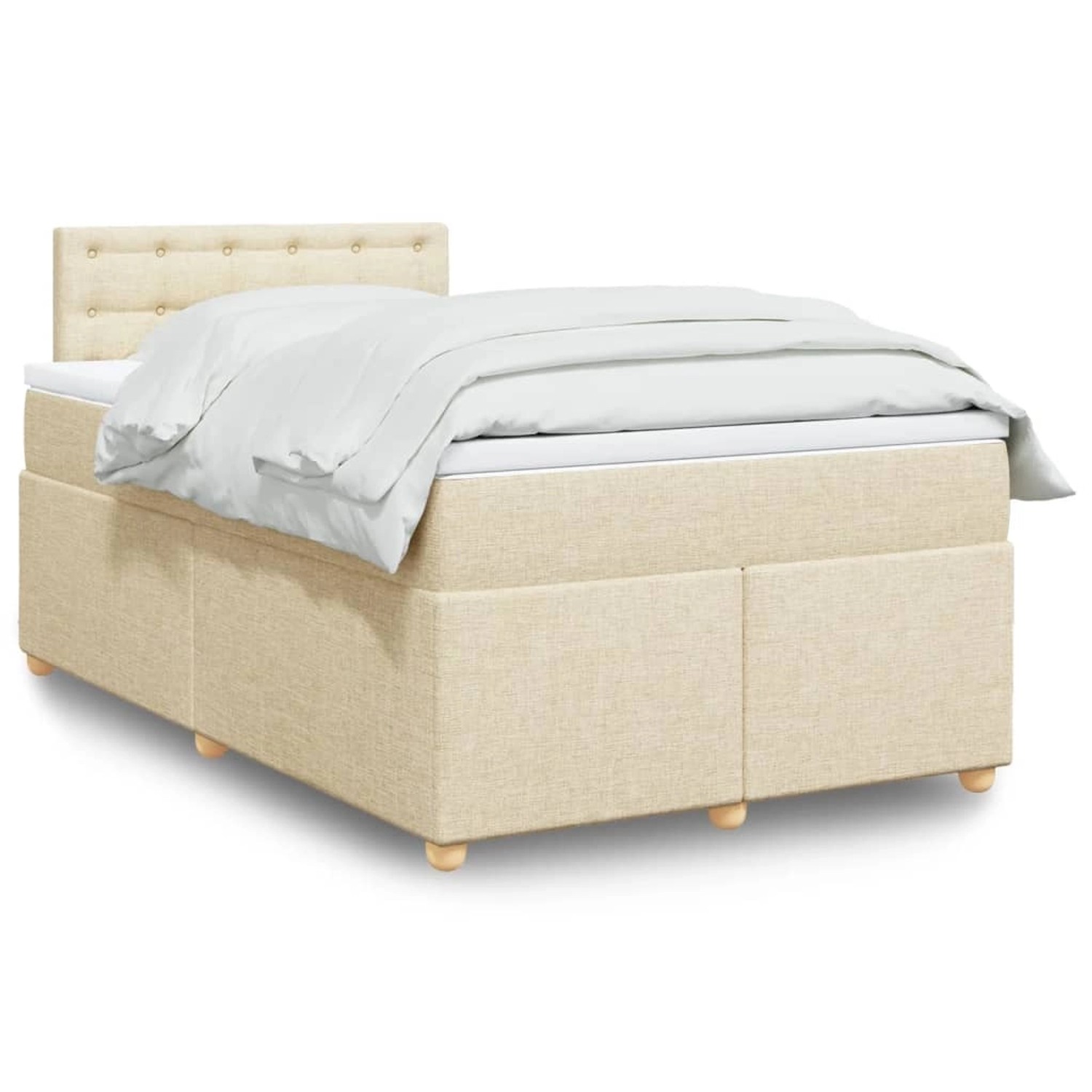 vidaXL Boxspringbett mit Matratze Creme 120x200 cm Stoff 3288966 günstig online kaufen