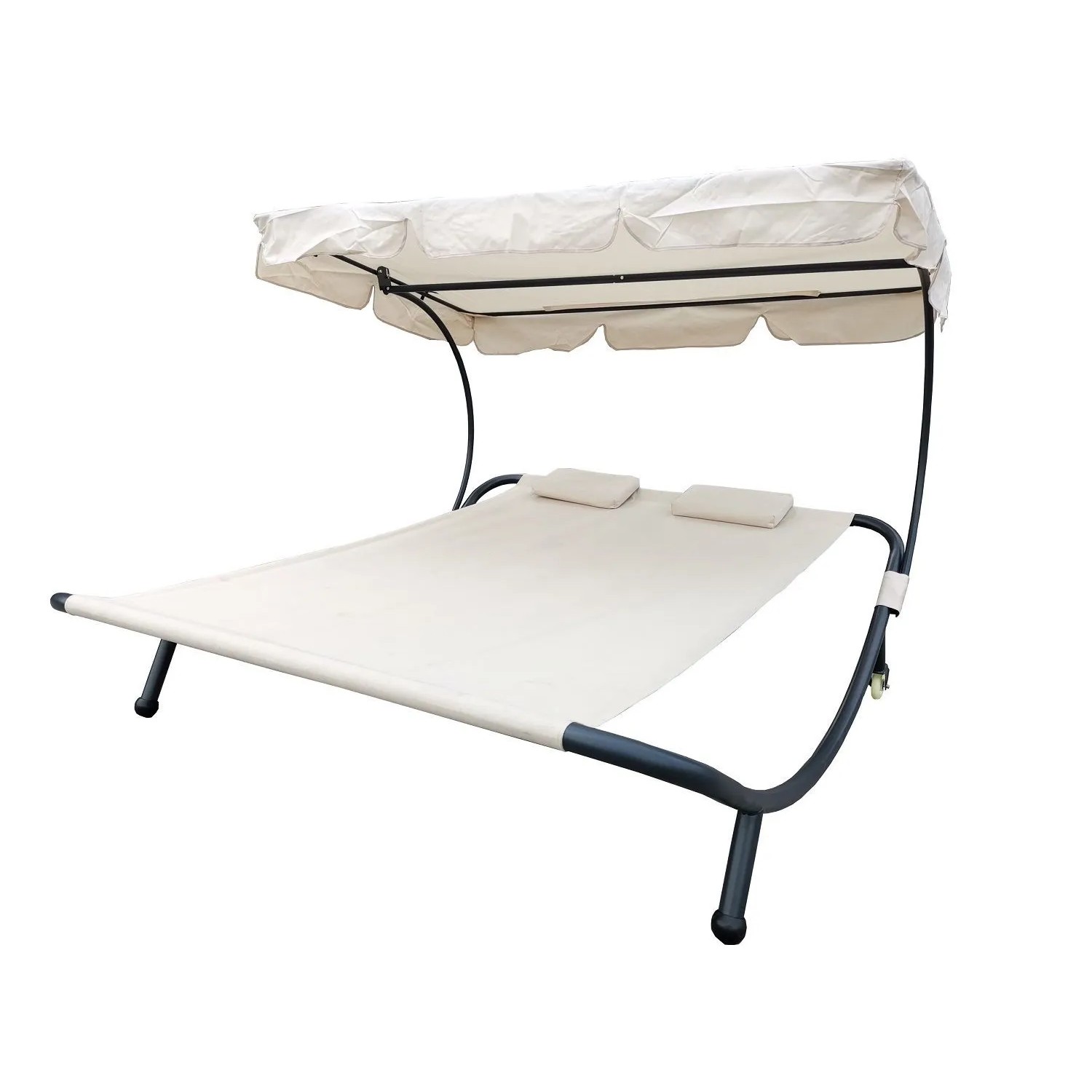 Lex XXL Doppelsonnenliege mit Dach Kopfkissen Gartenliege Relaxliege Sonnen günstig online kaufen