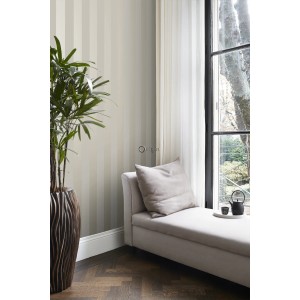 Origin Vliestapete mit Streifen in Taupe (53cm x 10,05m). Dekorative Tapete für Wohn- und Schlafzimmer.
