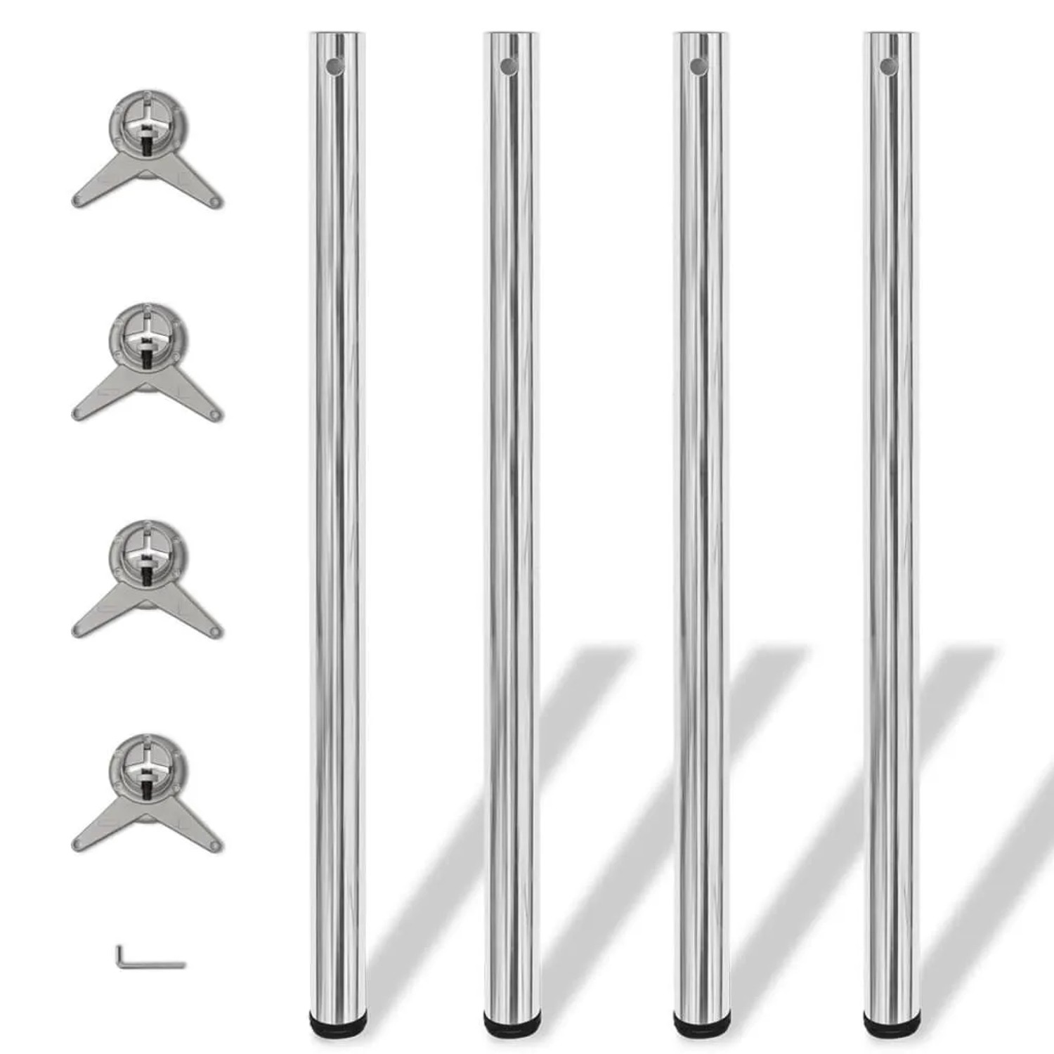 vidaXL 4x Höhenverstellbares Tischbein Chrom 1100 mm 242135