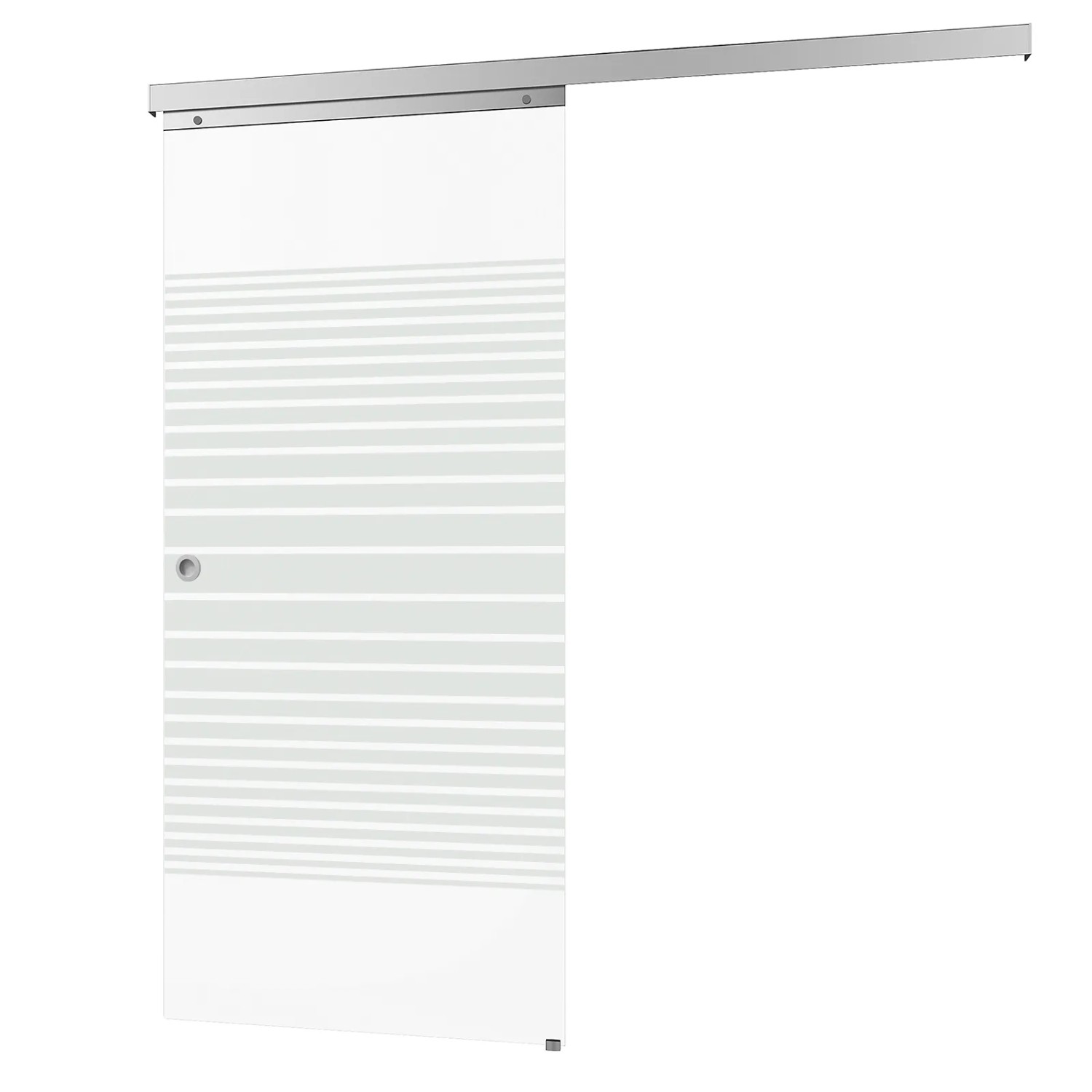 inova Glasschiebetür Streifen 880 x 2035 mm Komplettset mit Griffmuschel inkl. 2Seitiger Softclose