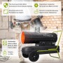 Schwarze TroniTechnik Diesel Heizkanone 20kW mit Rädern und Tragegriff.