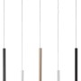 Moderne LED-Pendelleuchte Cembalo, 5-flammig in Braun- und Silberfarben, für stilvolle Beleuchtung.