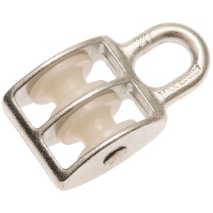 Conacord Block-Seilrolle, Stahl, doppelt, 93 mm Länge, für Edelstahl-Beschläge.