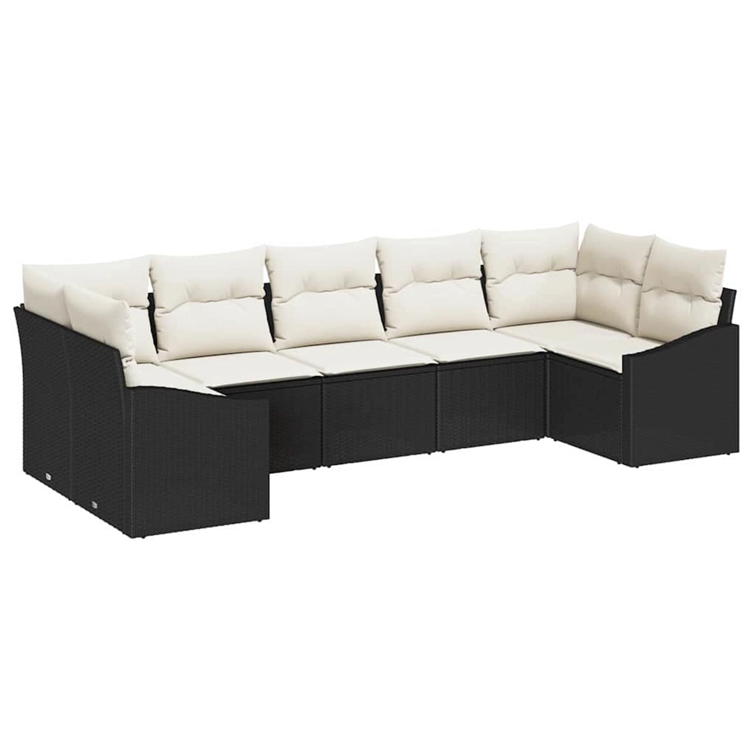 vidaXL Garten-Sofa-Set 7-Tlg Schwarz Poly Rattan 3346867 günstig online kaufen