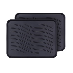 2er-Pack Bestlivings Schuhabtropfschalen, 38x38cm, aus robustem Polypropylen mit Rillenstruktur.