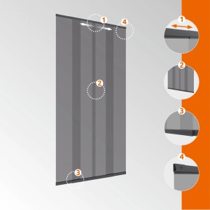 Windhager Insektenschutz TVH Teleskop Türvorhang, anthrazit, 120x250cm, Details zu Montage und Funktion.