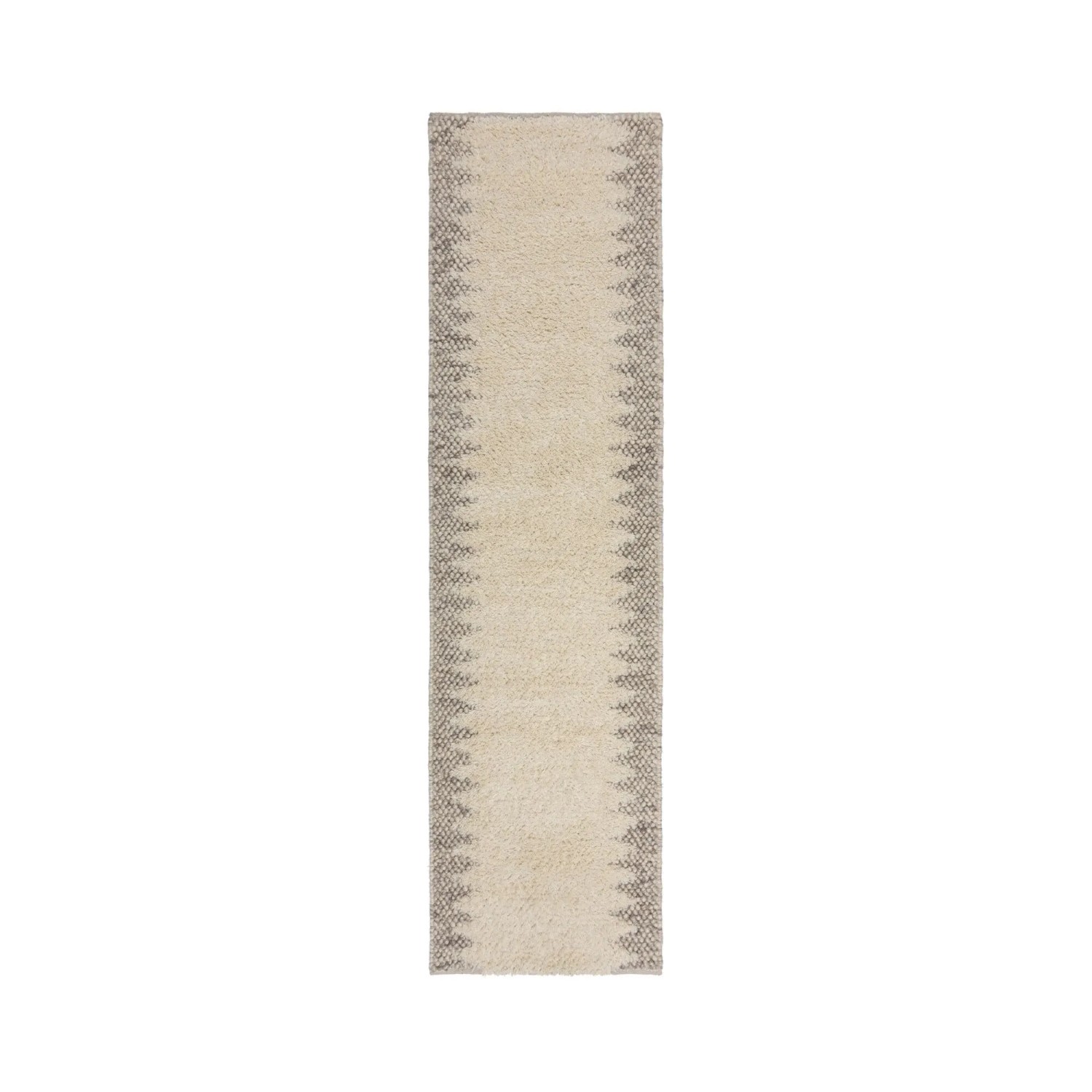 Flair Rugs Wollteppich Mineral Border 60 cm x 230 cm Natural
