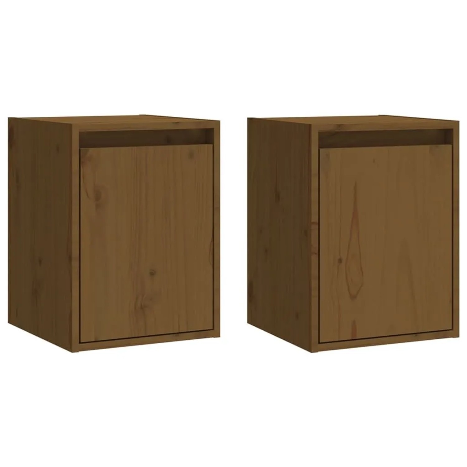 vidaXL Wandschränke 2 Stk Honigbraun 30x30x40 cm Massivholz Kiefer 813482