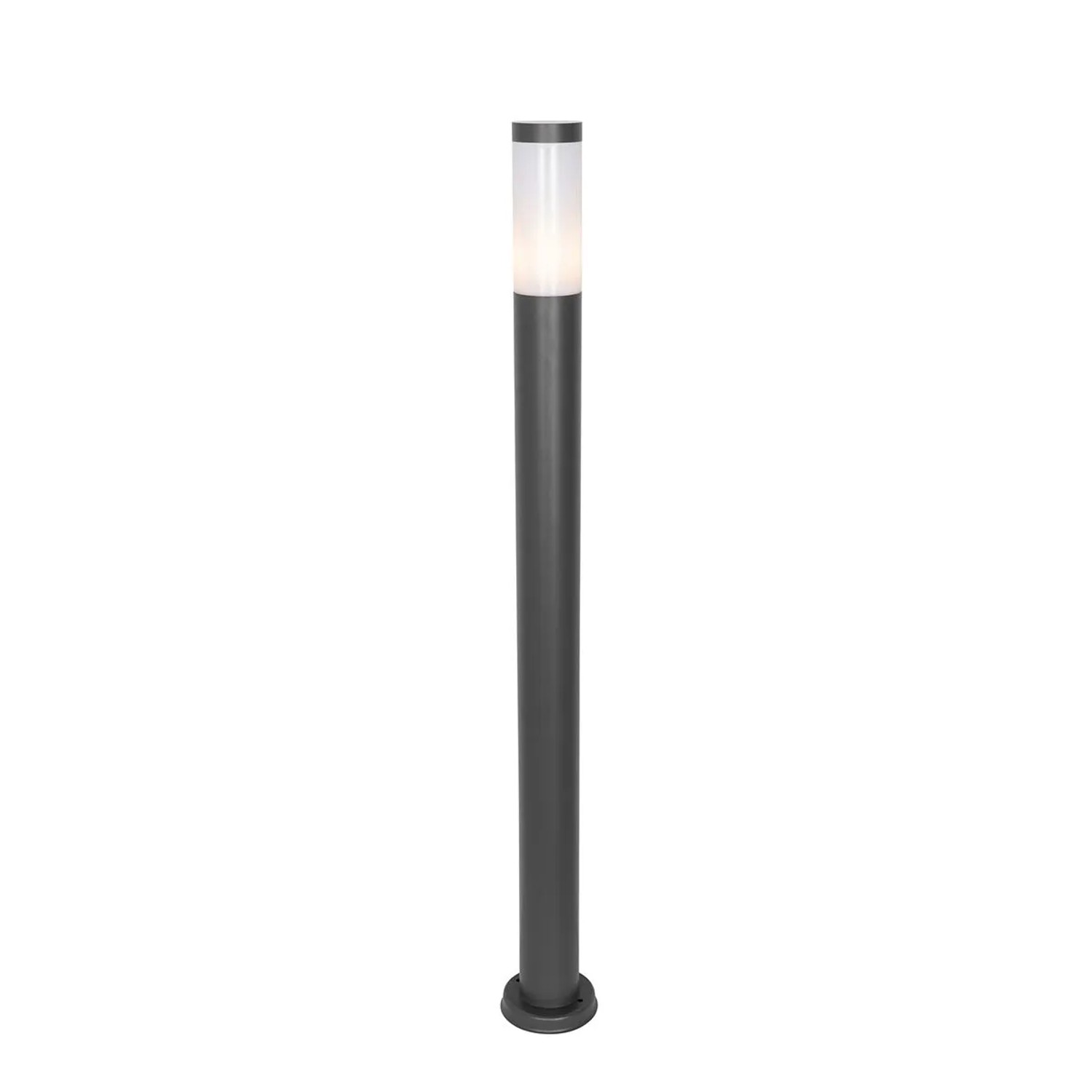 QAZQA Moderne Außen Mastleuchte DunkelGrau mit Opal 110 cm IP44 Rox