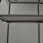 Detailansicht: Grauer vidaXL Kleiderschrank mit Fächern und Stangen, Stoff.