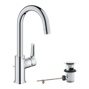 Grohe QuickFix Waschtischarmatur Start Alira Chrom L mit Ablaufgarnitur