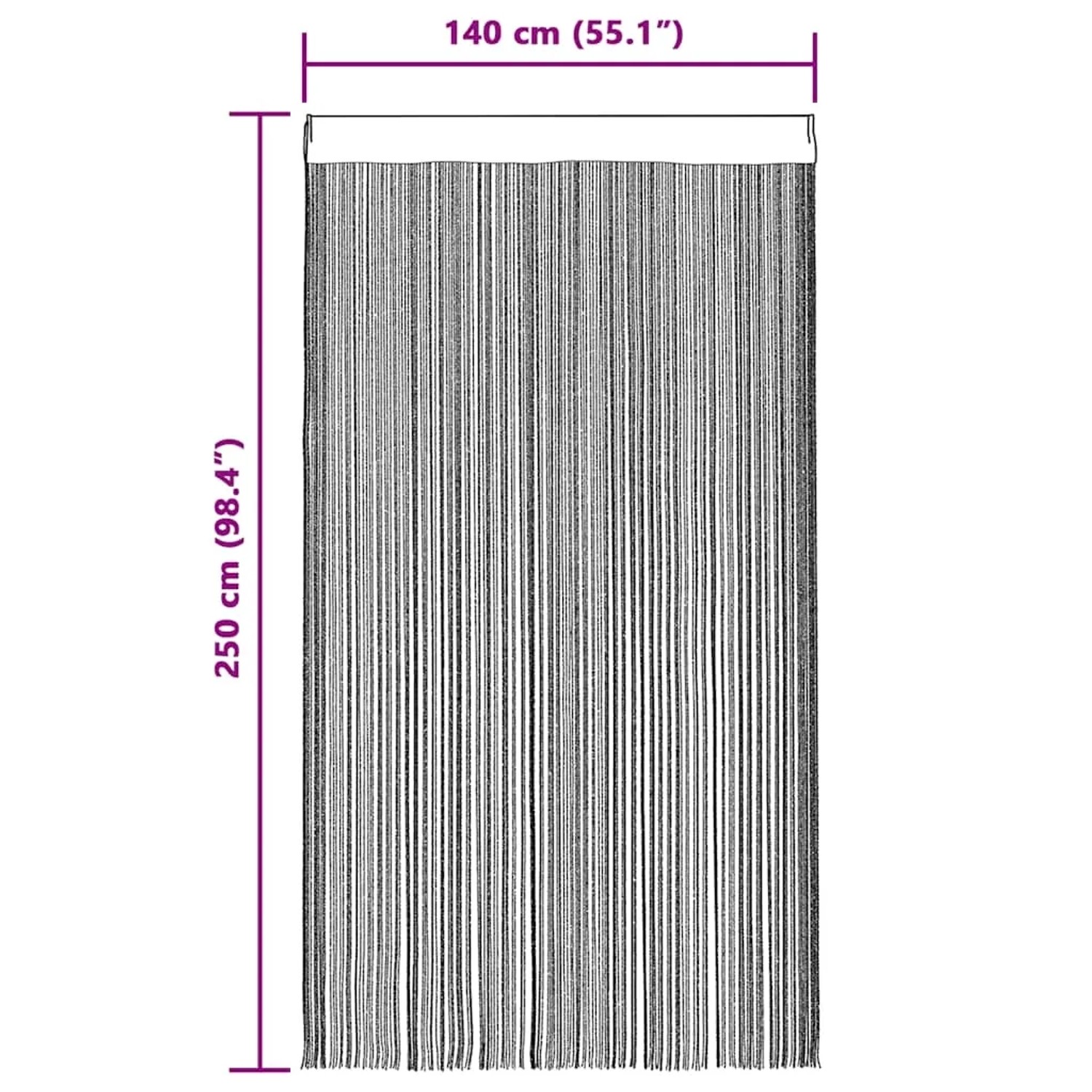 vidaXL Fadenvorhänge 2 Stk Anthrazit 140x250 cm 4102052_10