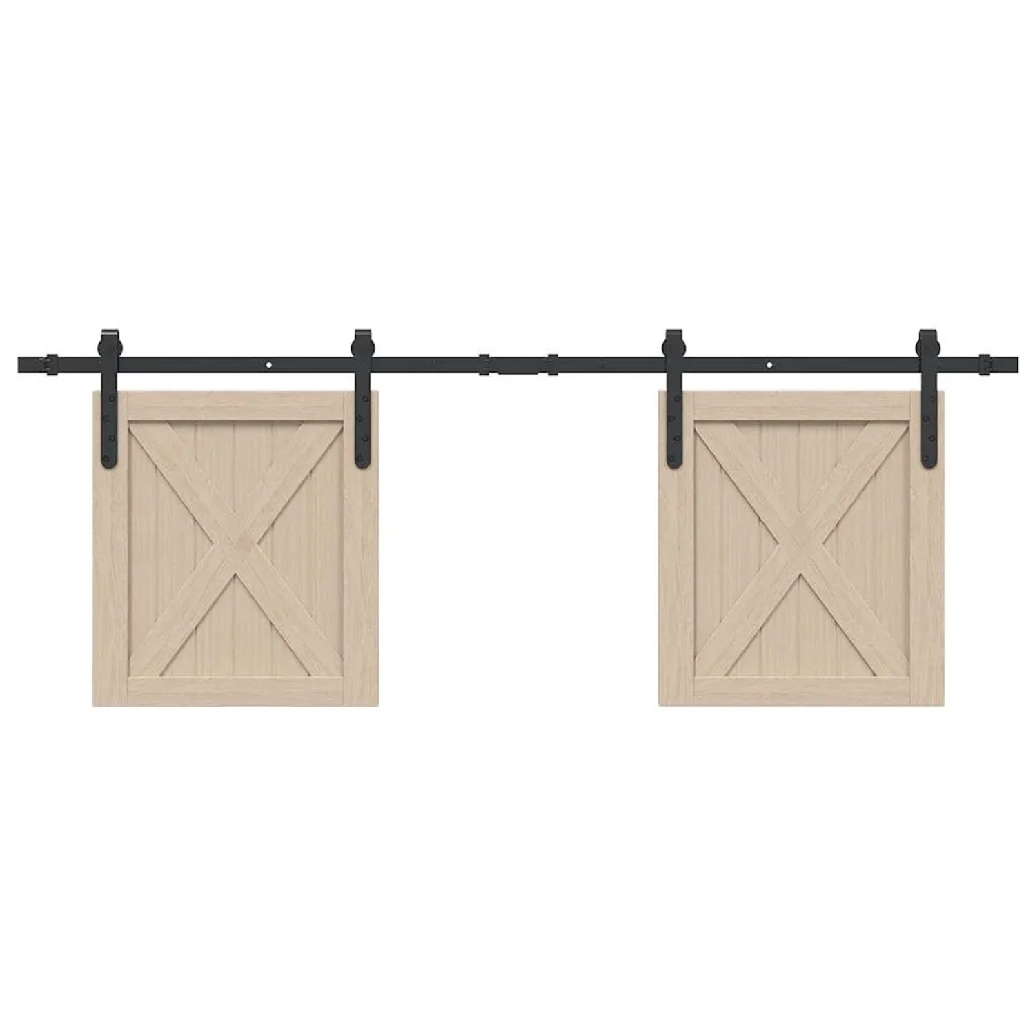 vidaXL Schiebetürbeschlag Set, 152cm, Karbonstahl, für Schranktüren
