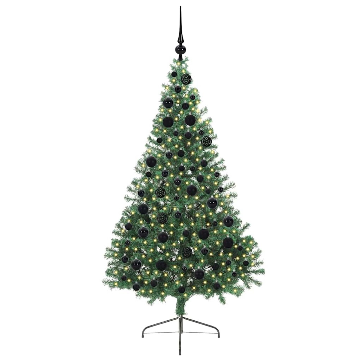 vidaXL Künstlicher Vorbeleuchteter Weihnachtsbaum Grün 180 cm PVC 3397012