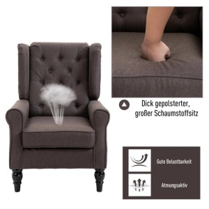 HOMCOM Einzelsessel mit Tufting 74 x 86 x 102 cm