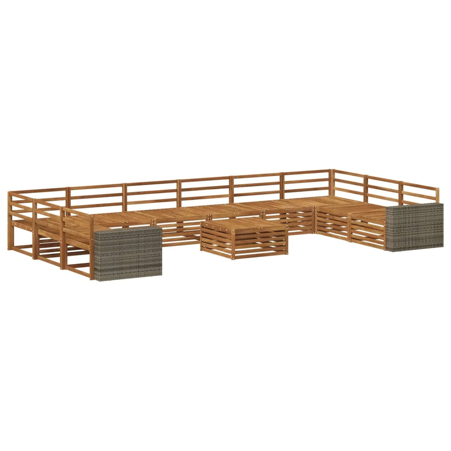 vidaXL Sofagarnituren 11 Stk Massivholz Akazie 3383937