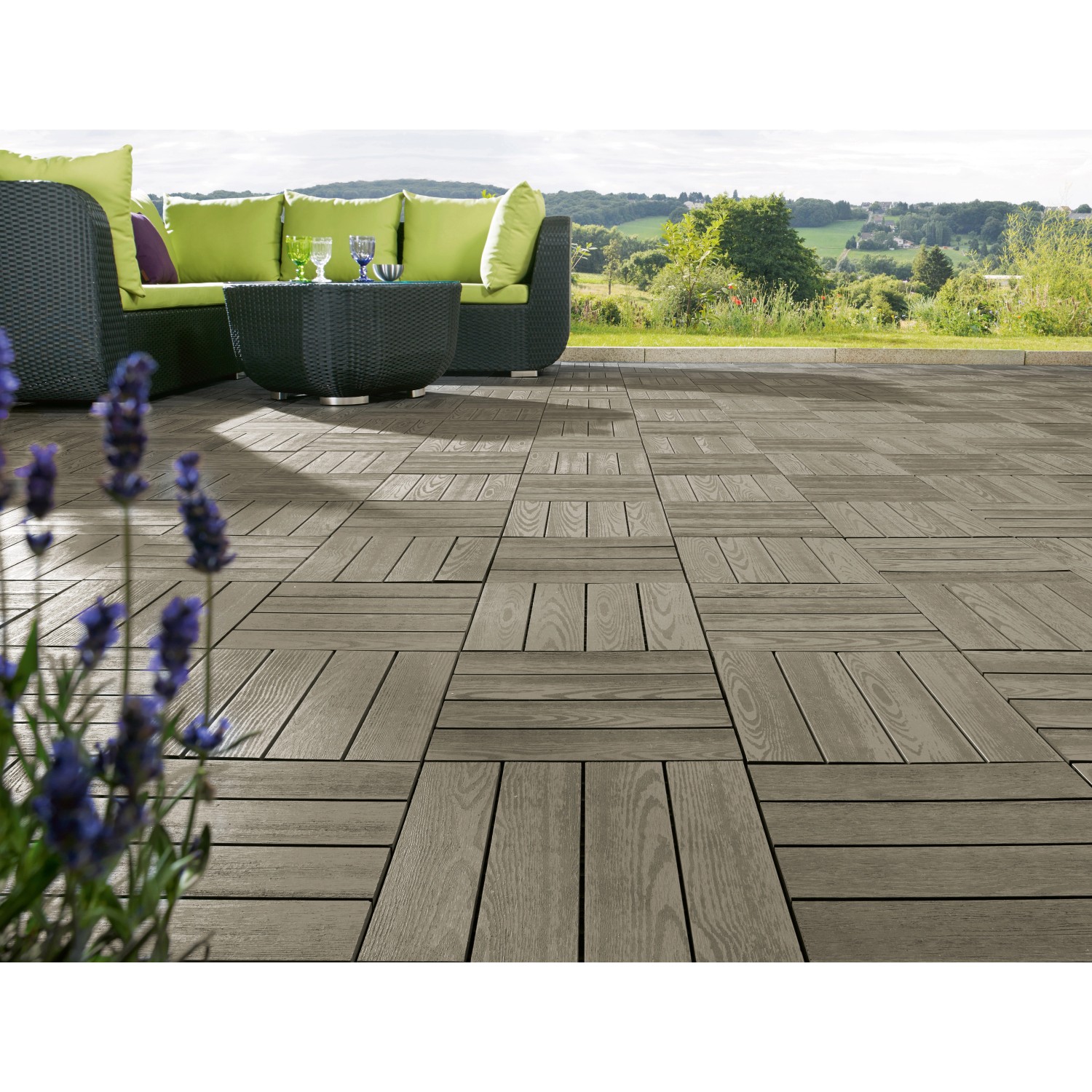 Produktbild von Wpc Fliesen CCLIFE WPC Terrassenfliesen – 30x30 Cm Klick-System | Wasserdicht & Rutschfest Für Balkon & Garten Balkon Bodenbelag Wetterfest