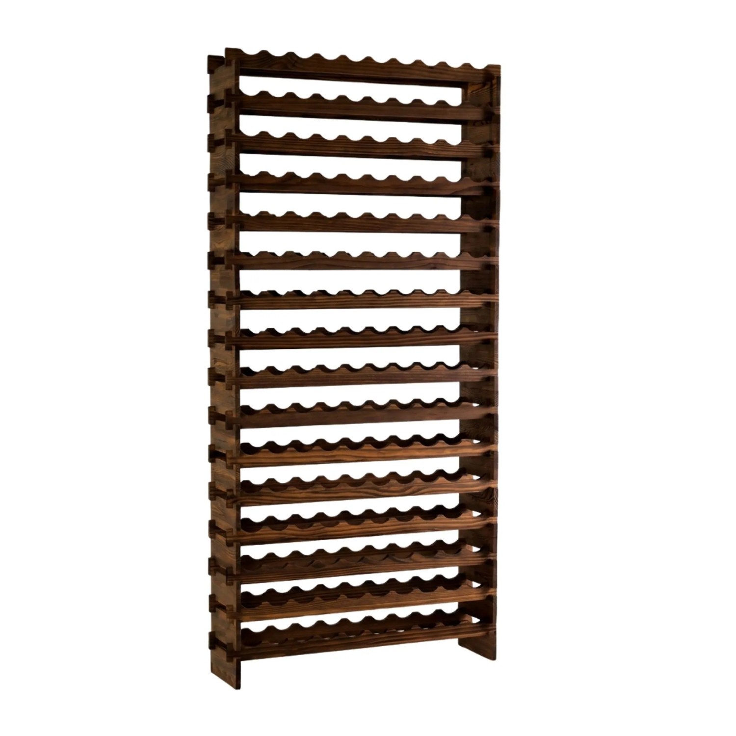 PROREGAL Weinregal NAVARRA Aus Holz 219x103x28cm 160 Flaschen Auf 16 Ebenen Schmal Flaschenregal Freistehend Massives Kiefernholz Braun Geölt