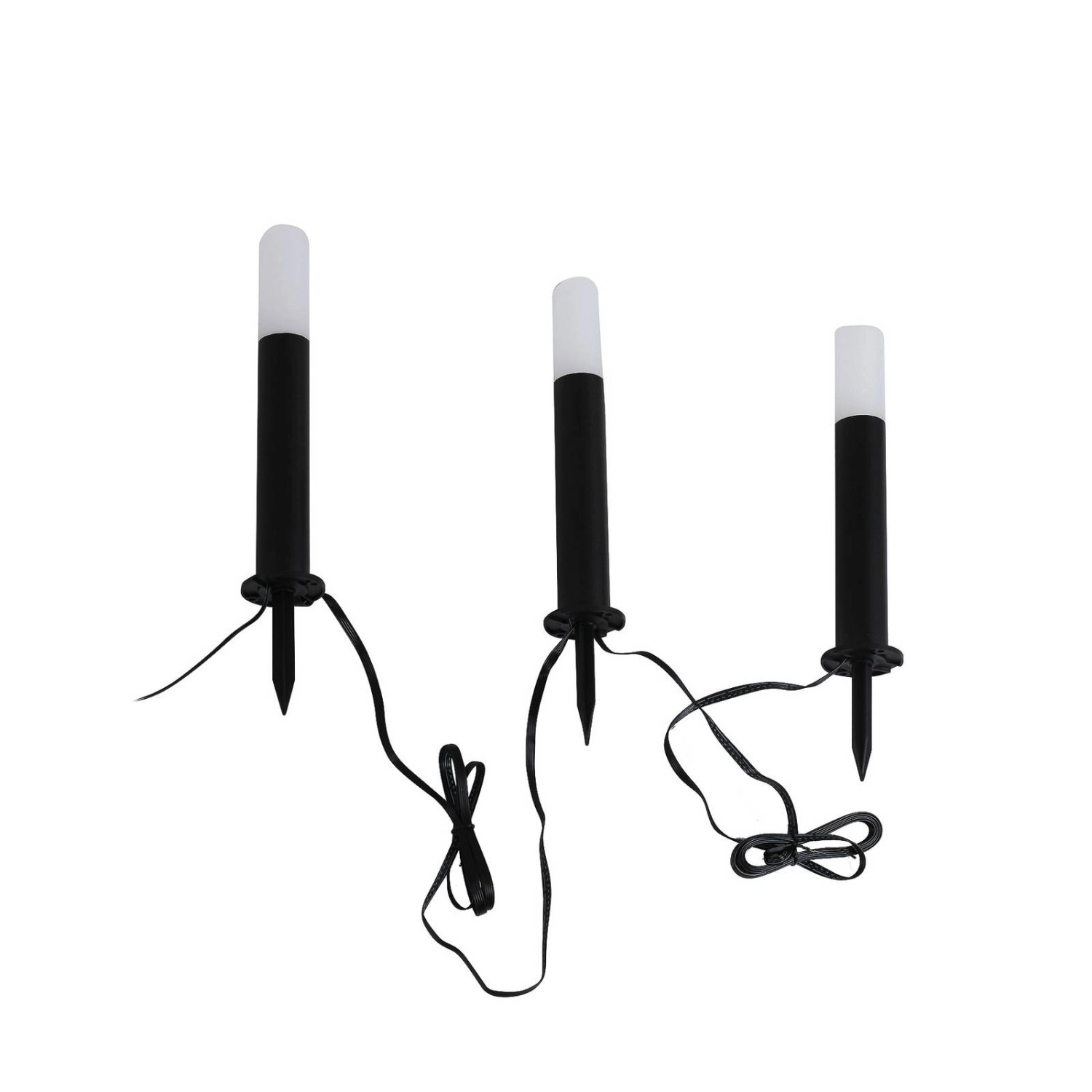 Lindby LED Smart Home Wegbeleuchtung Garten Elvor 10020191 Dimmbar Modern in Schwarz aus Edelstahl 3-flammig