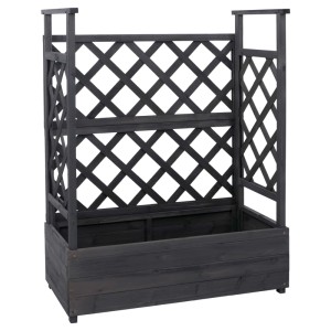 MCW Hochbeet P67 Rankhilfe Spalier Holz 114x85x44cm Anthrazit-Grau