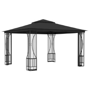 Anthrazitfarbener vidaXL Pavillon mit Netz, 300x300x265 cm, ideal für Garten und Terrasse.
