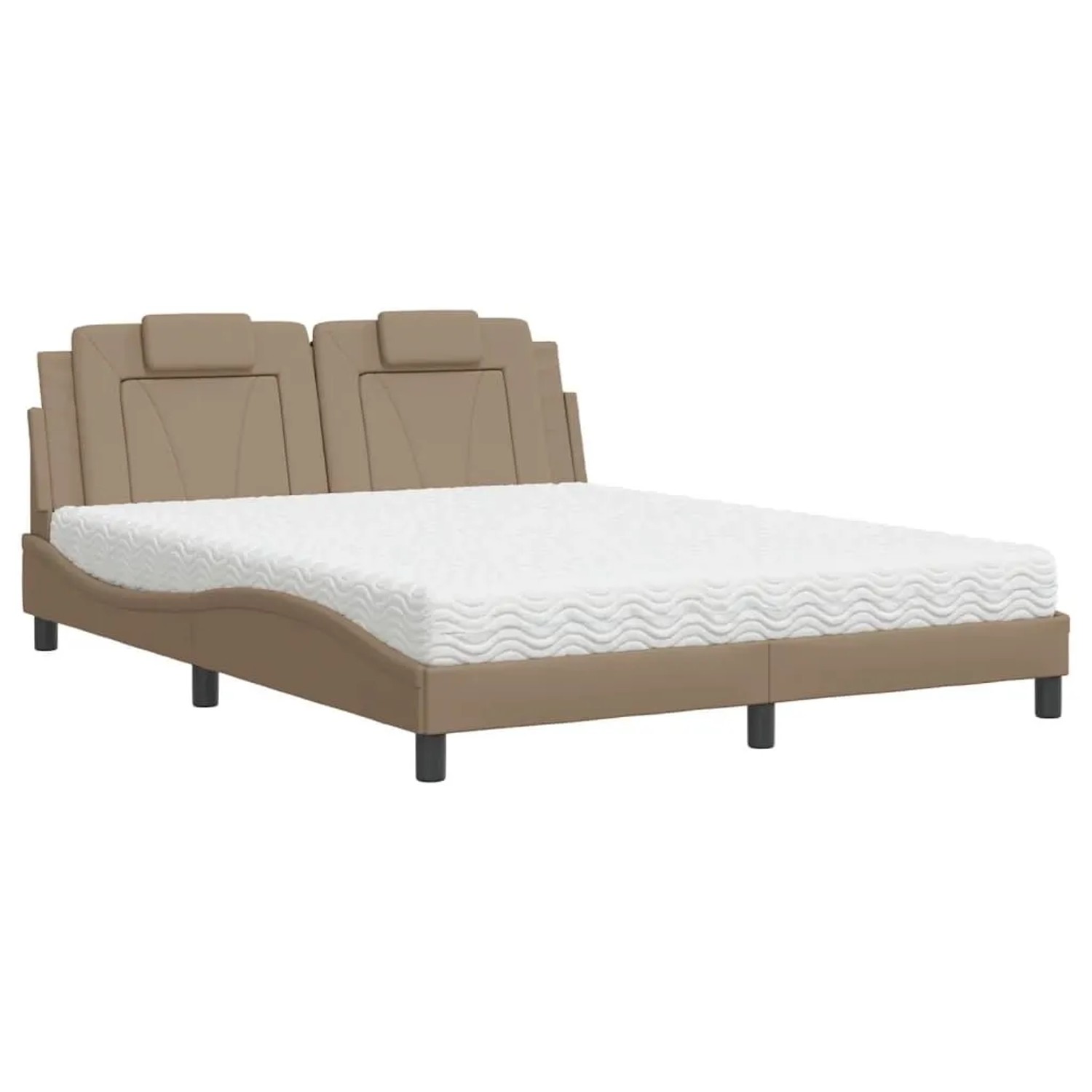 vidaXL Bett Viana mit Matratze Cappuccino-Braun 160x200 cm Kunstleder 3208807