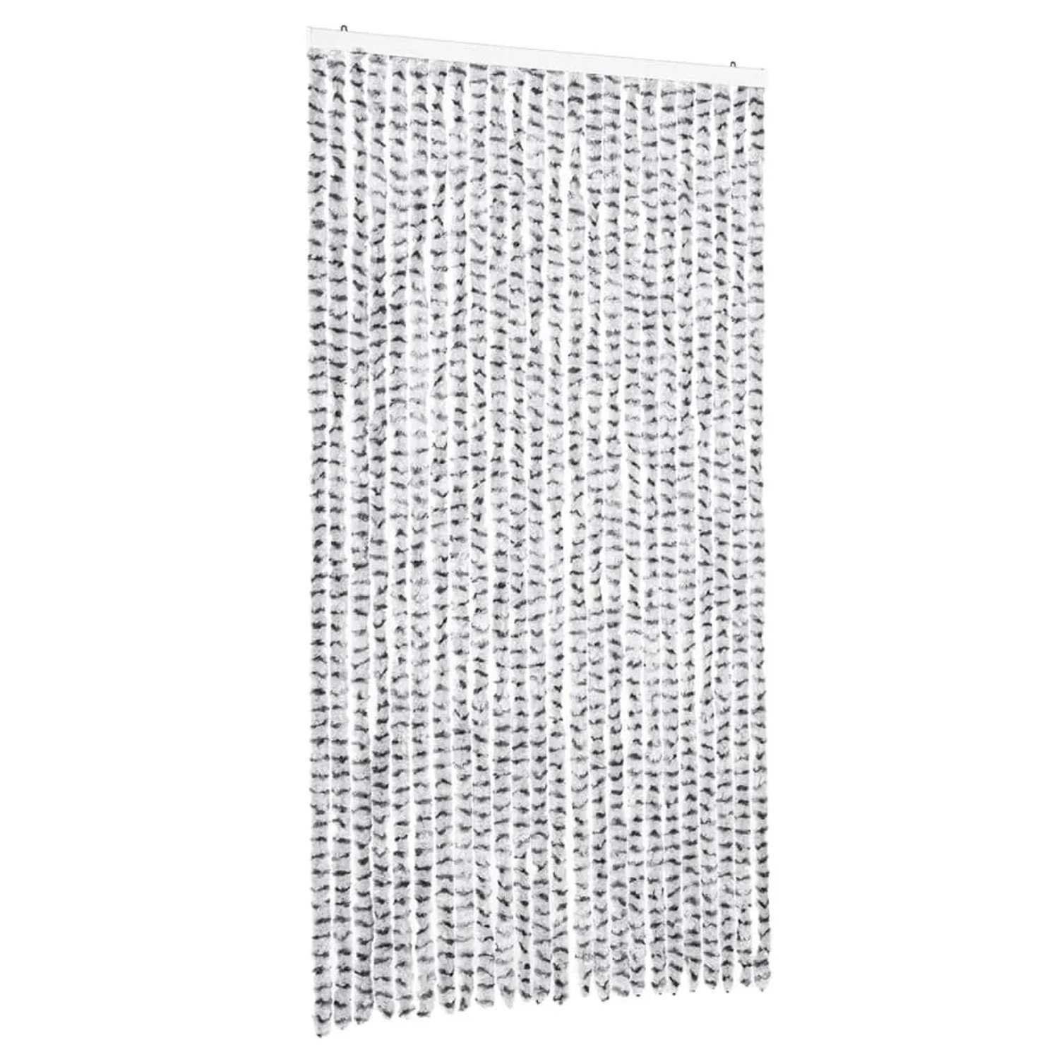 vidaXL Fliegenvorhang Hellgrau und Dunkelgrau 100x230 cm Chenille 377398