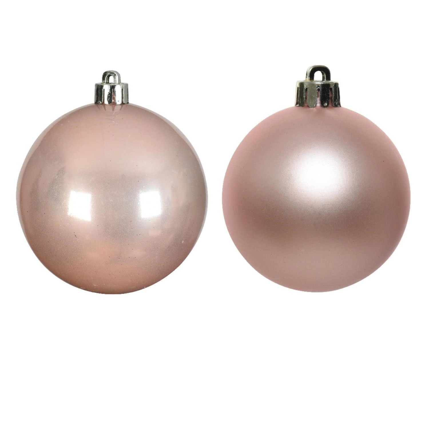 Marelida Christbaumkugeln Weihnachtskugel Baumschmuck Glas 8cm Glänzend Matt Rosa 6er Set