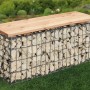 Gabionen-Gartenbank (100x46x30cm) mit Holzauflage, befüllt mit Steinen. Dekorative Sitzgelegenheit.