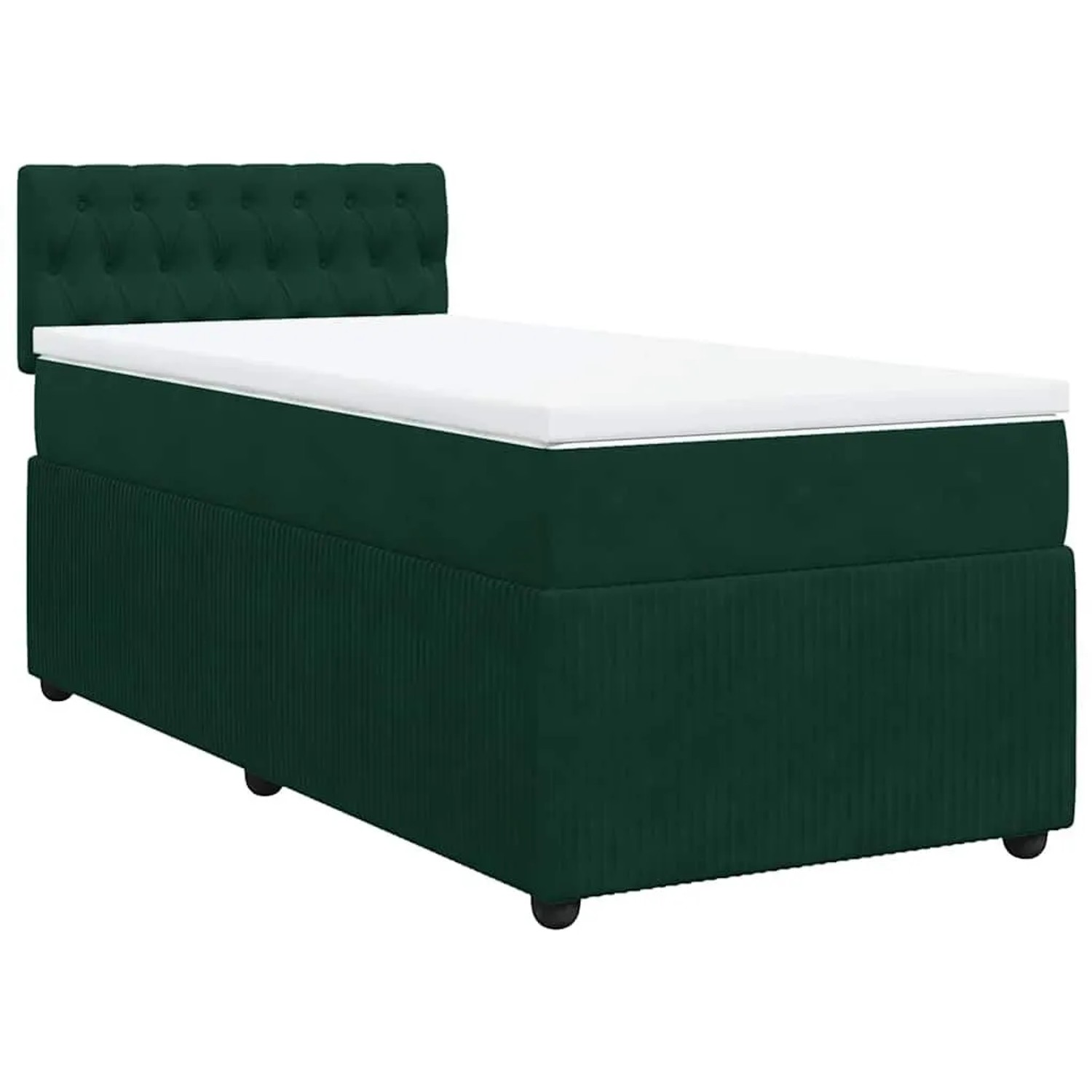 vidaXL Boxspringbett mit Matratze Dunkelgrün 90x190 cm Samt 3289923 günstig online kaufen