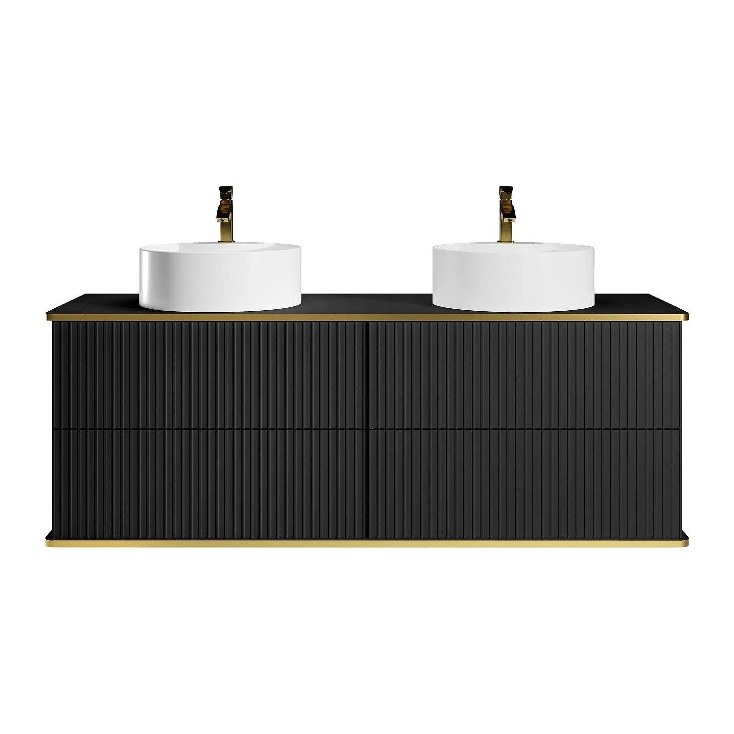 Vente-unique Doppelwaschtisch Keliza Schwarz 150 cm