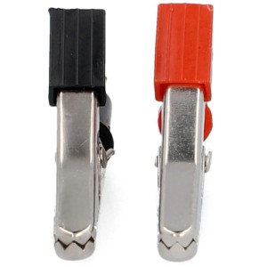 Cartrend Krokodilklemmen 10A, rot und schwarz, für Autoelektrik.