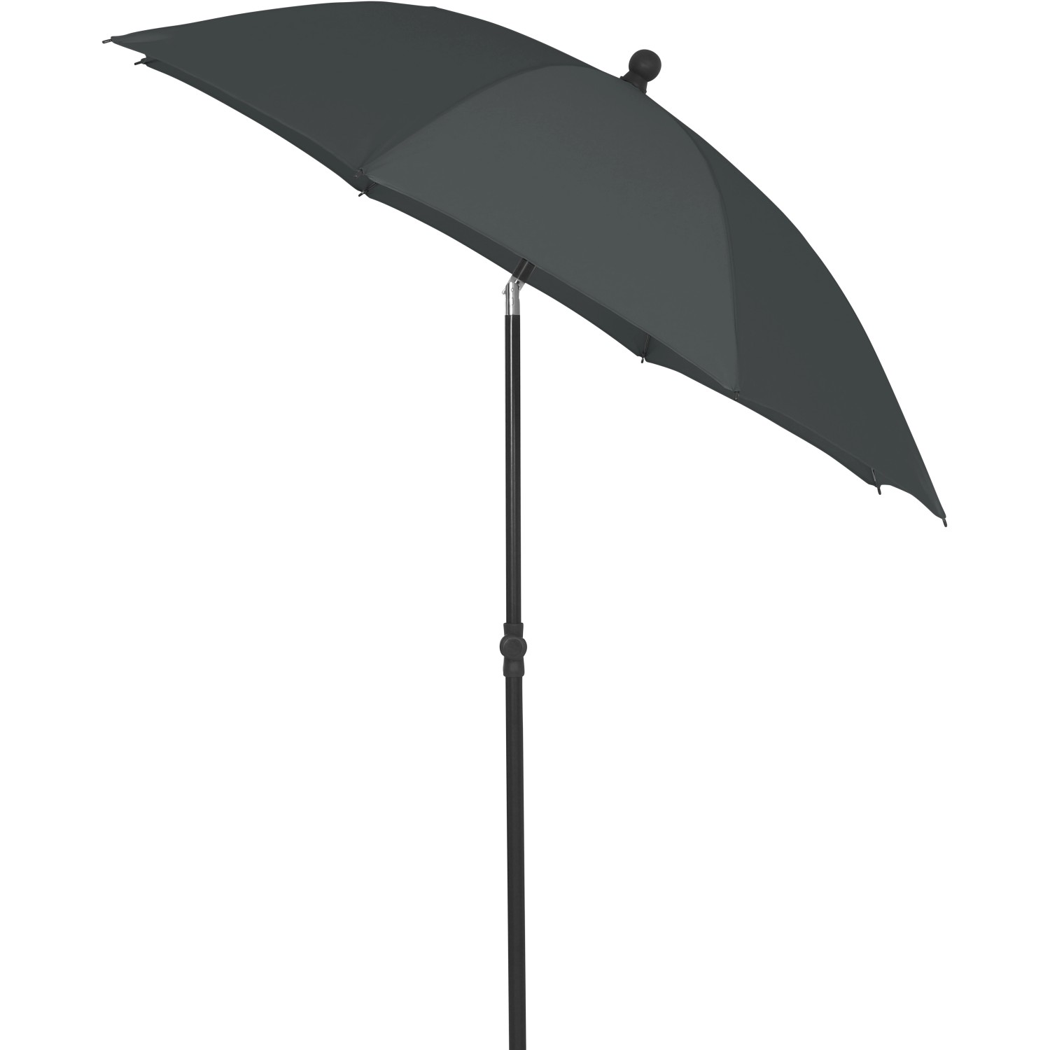 Grauer Siena Garden Marktschirm City, Ø 180 cm, mit Schieber zum Öffnen und Schließen.