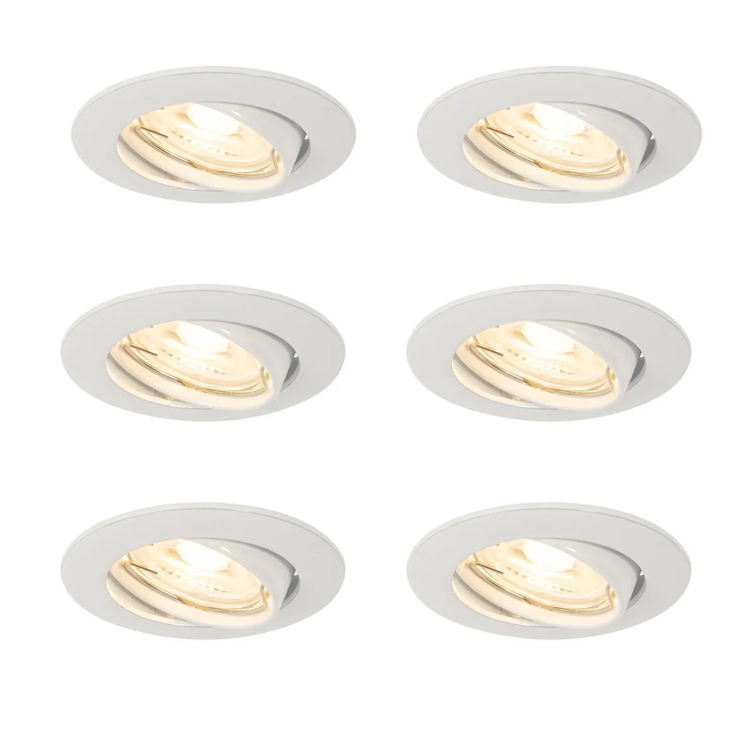 Qazqa Set Mit 6 Einbaustrahlern Weiß GU10 35mm Edu