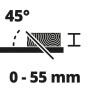 Symbol für Gehrungsschnitte und Schnitthöhe der Einhell Tischkreissäge TC-TS 2225 U.