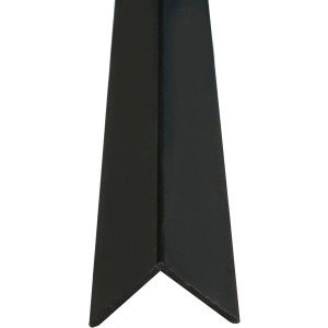 Schwarze Kunststoff Winkelleiste, 20x20mm, 2500mm lang.