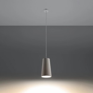 Weiße Sollux Lighting Gulcan Keramik Hängeleuchte im modernen Kegeldesign für Wohnräume.