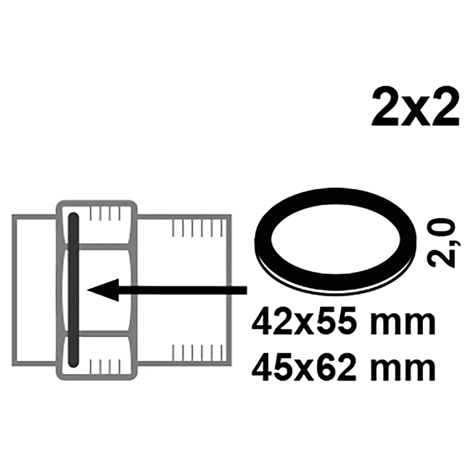 Kirchhoff Fiberdichtungs-Set HD, 2 Größen (42/55 mm, 46/62 mm), je 2 Stück, für Rohrverschraubungen.