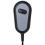 Schwarze Fernbedienung mit zwei grauen Tasten für den elektrischen Relaxsessel. Steuert Liegefunktion.