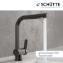 Schütte Spültischarmatur London Graphit Matt mit Wasserstrahl und herausziehbarem Auslauf.