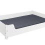 Weißes Erst-Holz Hundebett 100x60 cm mit Rollrost und Matratze für große Hunde.