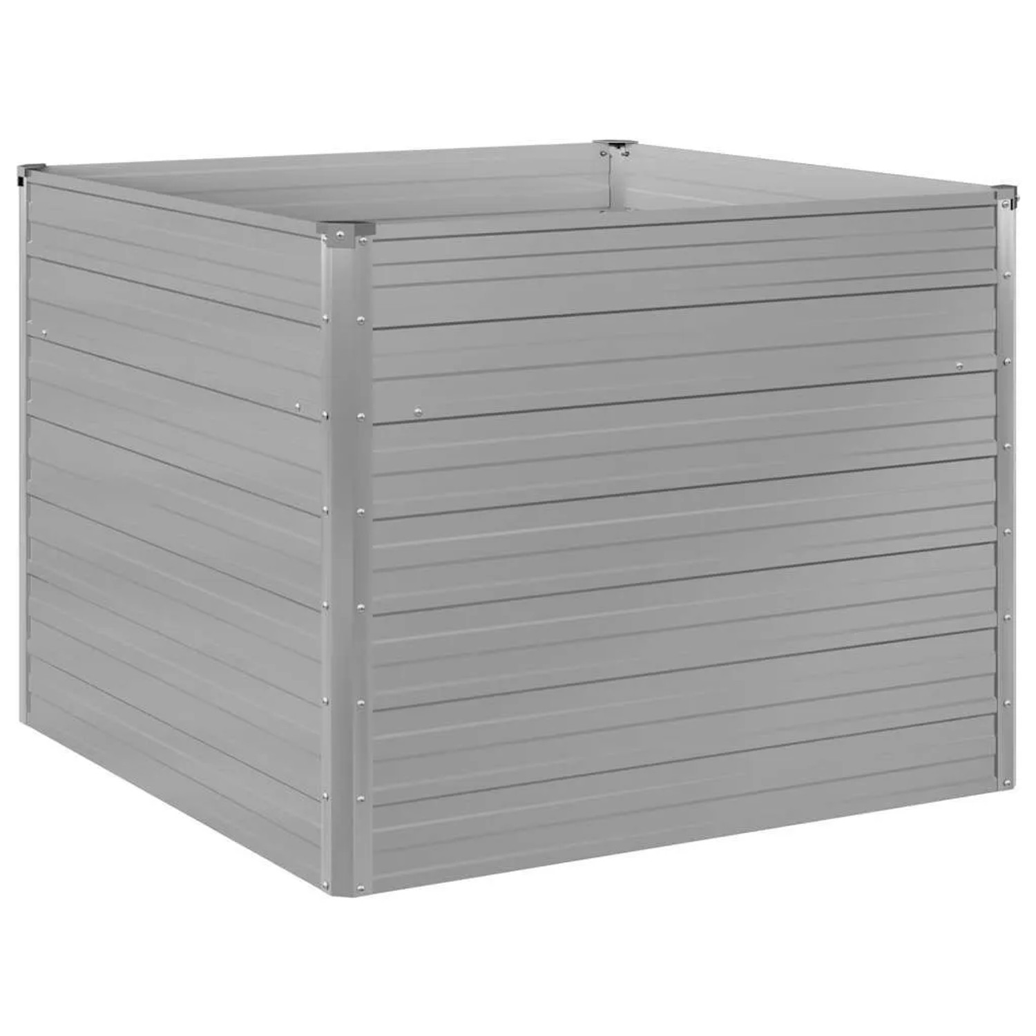 DELUKE Hochbeet Für Garten EMIL Quadrat Grau 100x100x77cm Verzinkter Stahl Hochbeet Metall Gartenbeet Kräuterbeet Blumen...