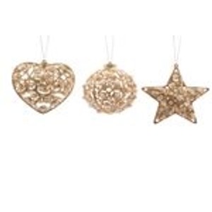 Kaemingk Christbaumschmuck Perlen Weihnachtskugeln Herz Kugel Stern 1 Stueck