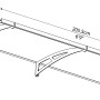 Technische Zeichnung: Palram Canopia Aquila 2 x 0.9 Vordach, Maße und Details.