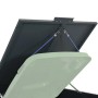Detailansicht Mülltonnenbox: Deckel mit Gummiseil-Mechanismus für automatische Öffnung des Mülleimerdeckels.